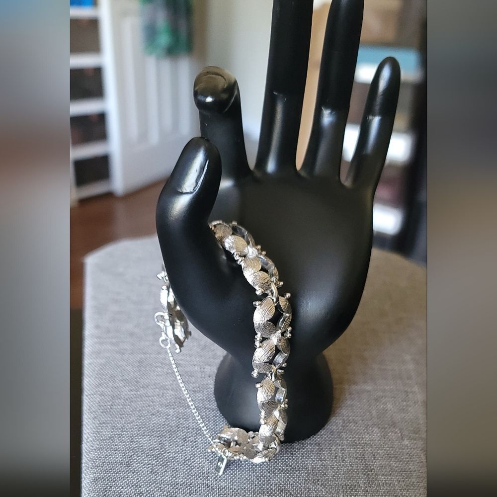 Monet Silver Intricate Bracelet with Organic Design